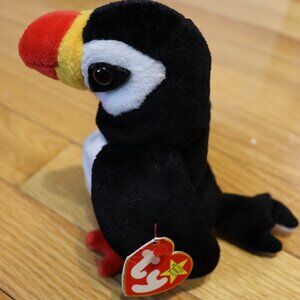 Ty Beanie Baby Puffer Puffin Plush Black White One Size